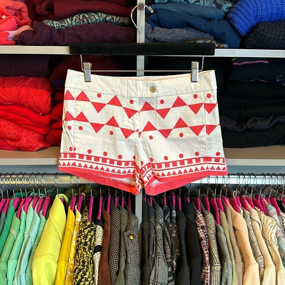 J Crew white and pink print shorts size 0​